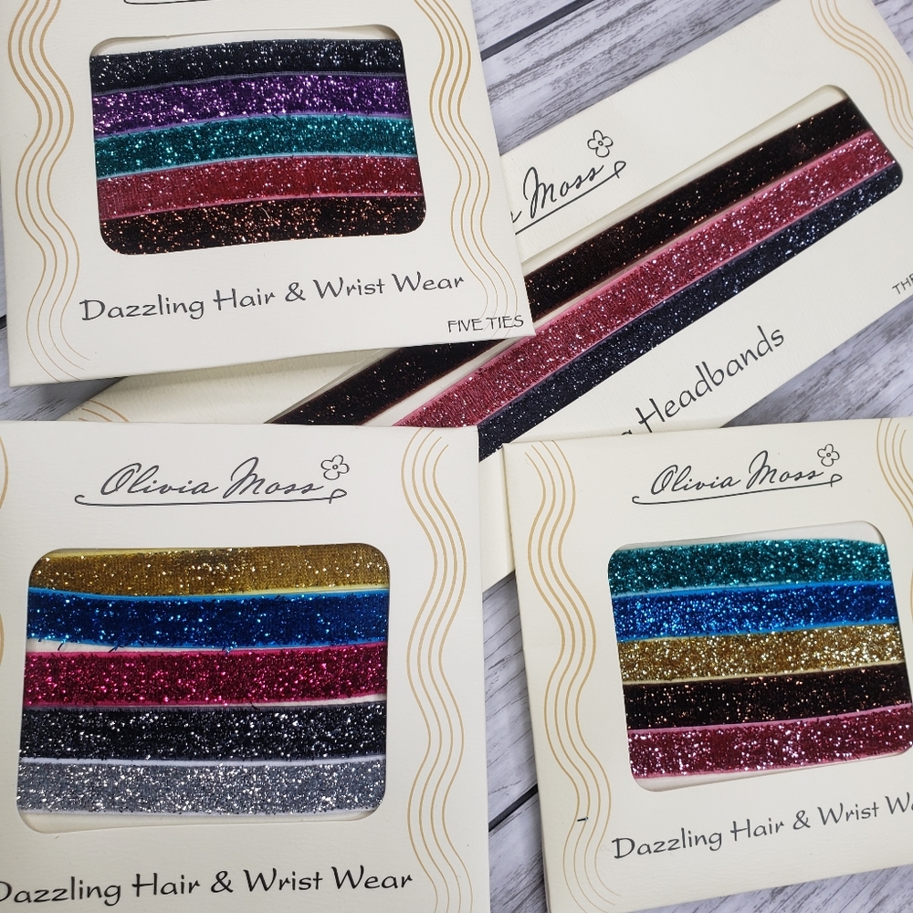 Girls headbands hair ties glitter New sparkle cute